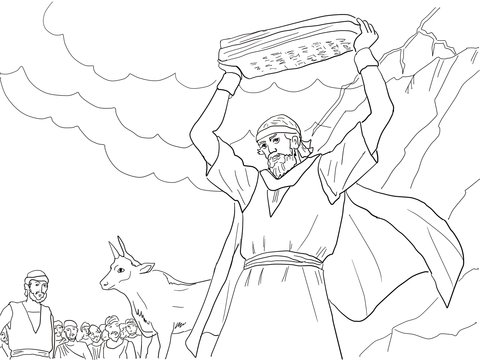 Moses Breaking The Tablets Of Law Coloring Page